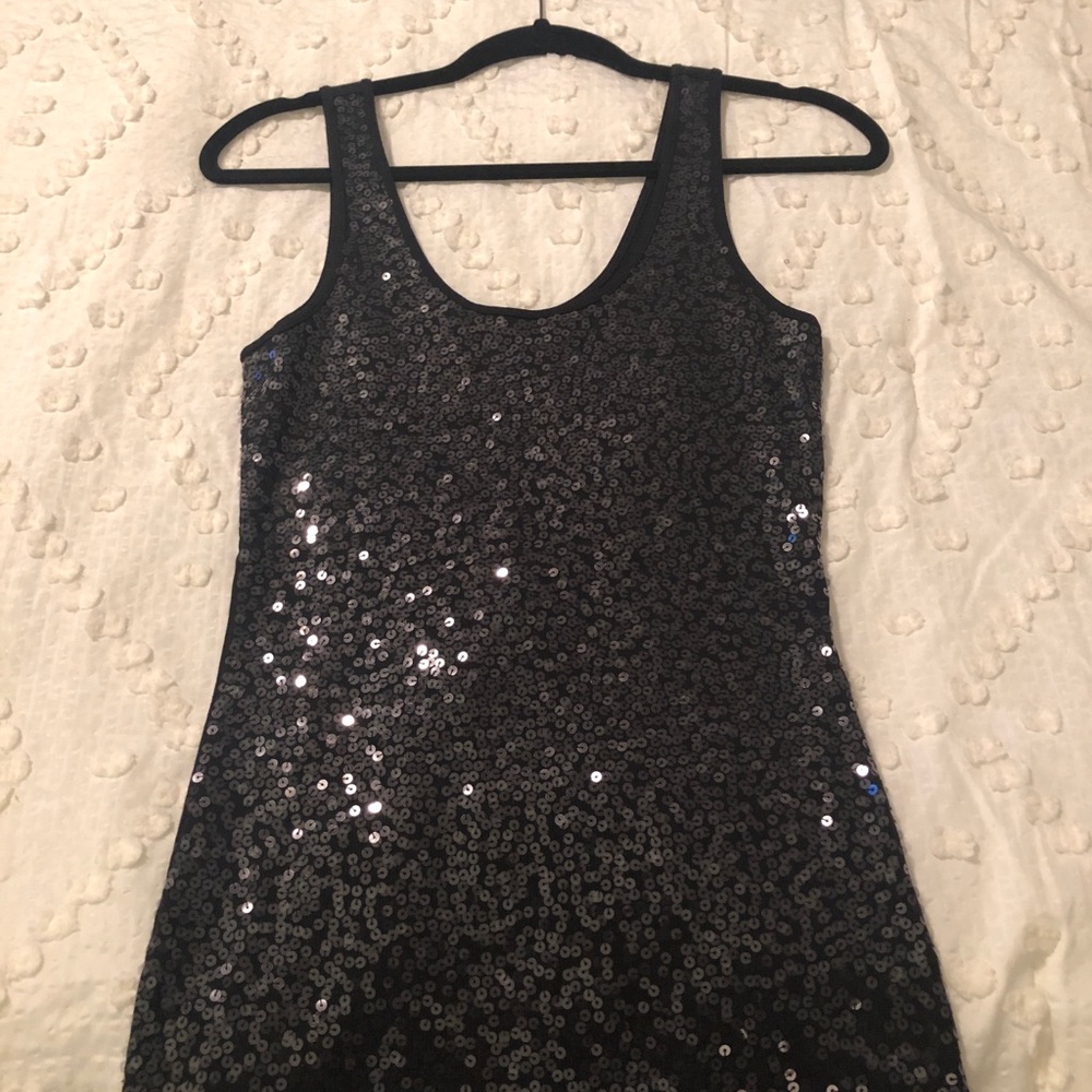 Express Black Sequin Tank